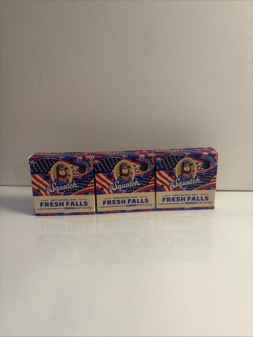 Dr. Squatch Fresh Falls 3 Natural Soap - Red, White & Blue